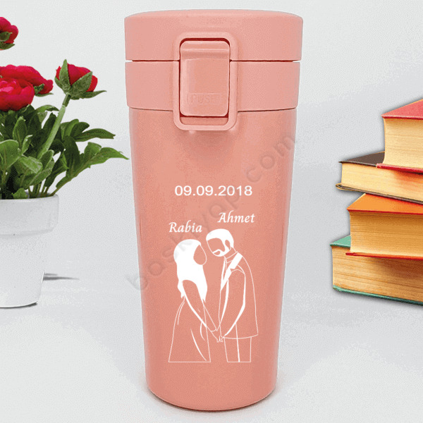 Sevgiliye Özel Pembe Termos online tasarla