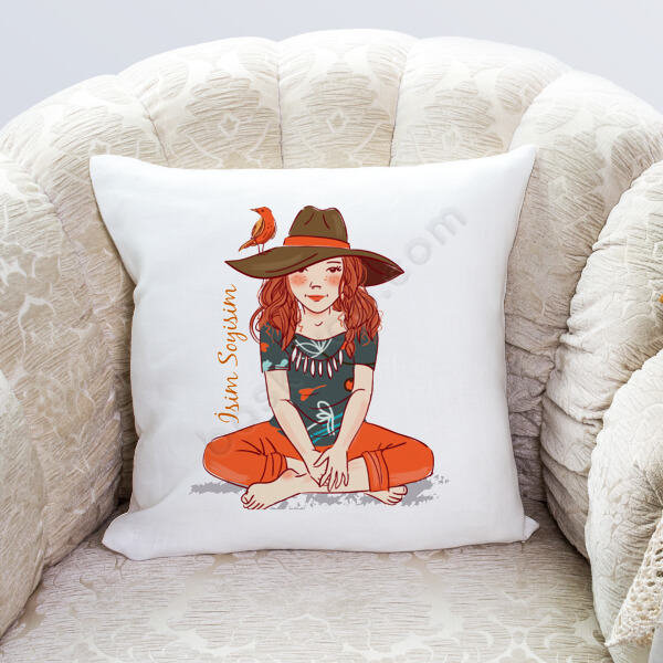 Sevimli Kız 3 Tasarım Yastık online tasarla