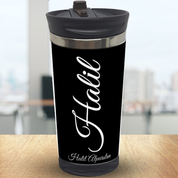 Siyah Beyaz Tasarımlı Termos 300Ml online tasarla