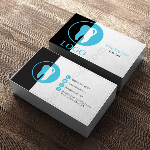 Siyah Mavi Renkli Diş Hekimi Kartviziti online tasarla