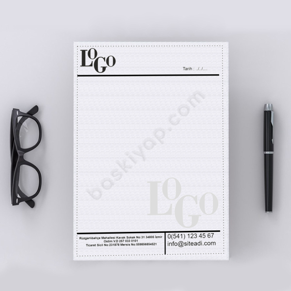 Siyah Tasarımlı Antetli Kağıt online tasarla