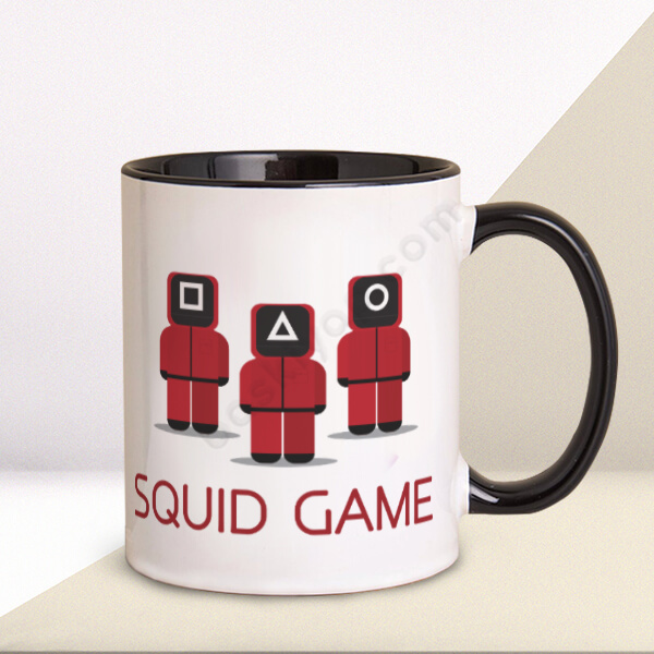 Squid Game Kişiye Özel Baskılı Siyah Kupa Bardak online tasarla