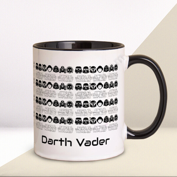 Star Wars Tasarımlı Siyah Kupa Bardak online tasarla