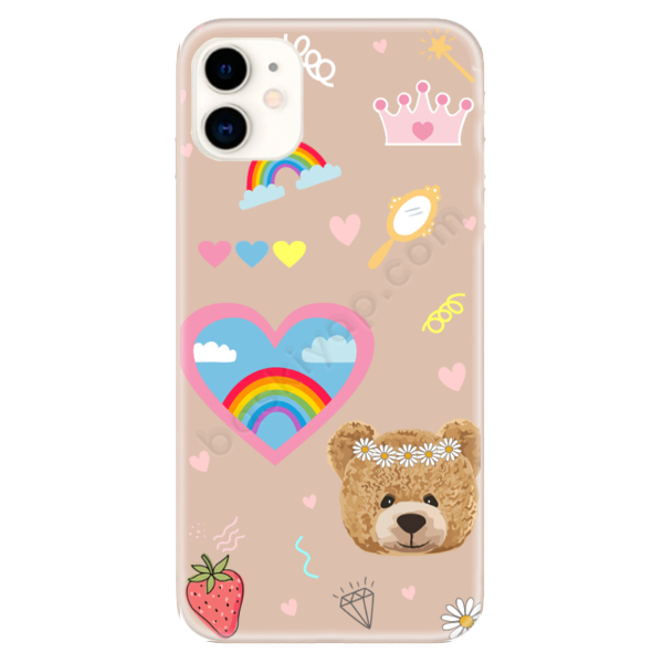 Sticker Tasarımlı İphone 11 Pembe Kılıf online tasarla