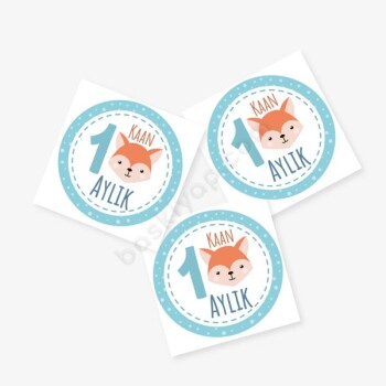 1 Aylık Bebek Etiket online tasarla
