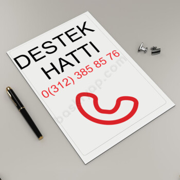 1 Parça Oval Köşeli Destek Hattı Etiketi online tasarla