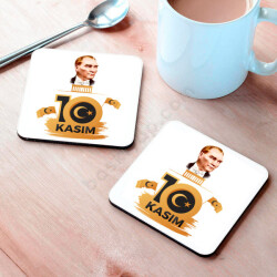 10 Kasım Temalı Bardak Altlığı online tasarla