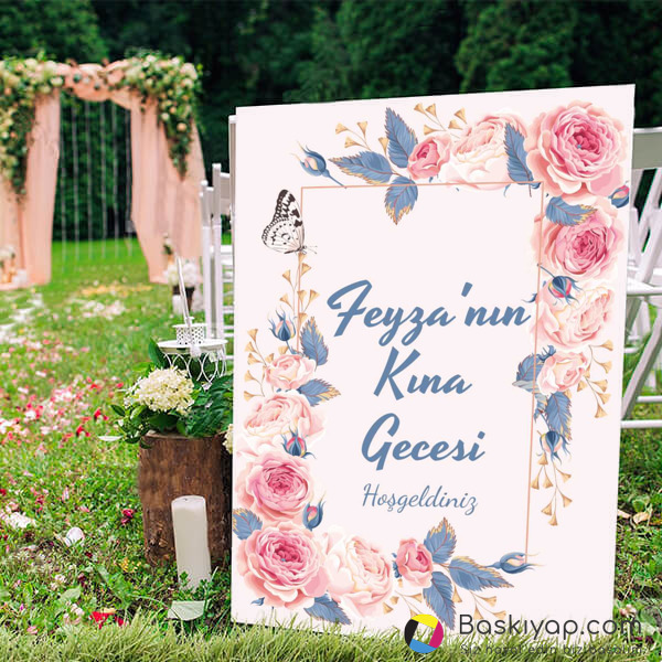 Pembe Çiçek Çerçeveli online tasarla