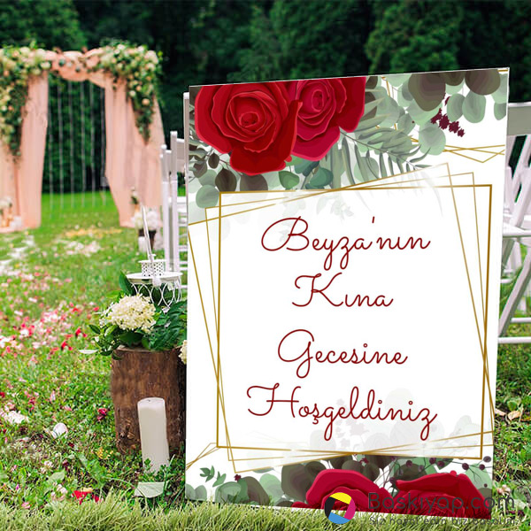 Kırmızı Gül Çerçeveli online tasarla