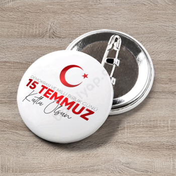 15 Temmuz Buton Rozet - Kendin Tasarla 55 Mm online tasarla