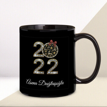 2022 Tasarımlı Baskılı Siyah Kupa Bardak online tasarla