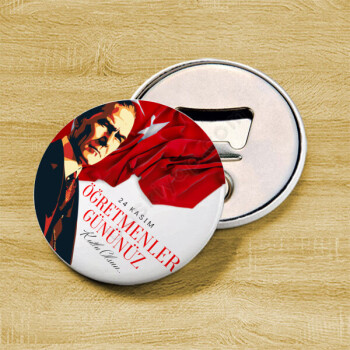 24 Kasım Öğretmenler Günü Buton Magnet  Açacak online tasarla