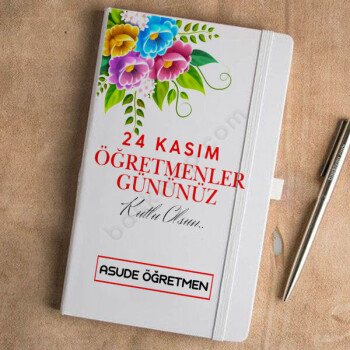 24 Kasım Öğretmenler Günü Tarihsiz Beyaz Ajanda online tasarla