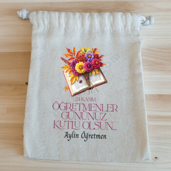 24 Kasım Öğretmenler Gününe Özel Baskılı Hediyelik Kese online tasarla