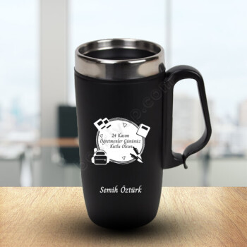 24 Kasım Öğretmenler Gününe Özel Mat Çelik Termos Bardak online tasarla