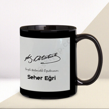 29 Ekim Cumhuriyet Bayramı Kişiye Özel Siyah Kupa online tasarla