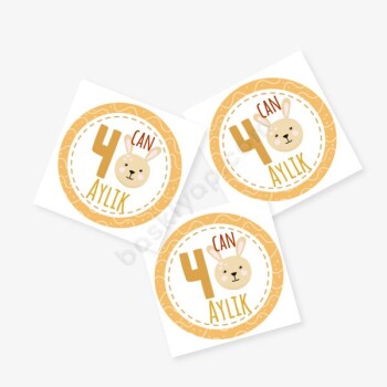 4 Aylık Bebek Etiket online tasarla