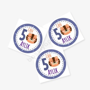 5 Aylık Bebek Etiket online tasarla