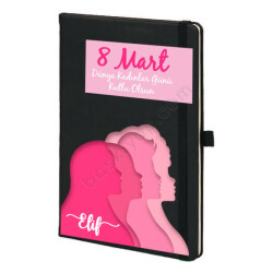 8 Mart Dünya Kadınlar Günü Tasarımı 3 Siyah Ajanda online tasarla