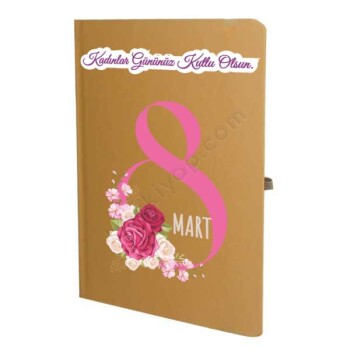 8 Mart Tarihsiz Çizgili Taba Defter online tasarla