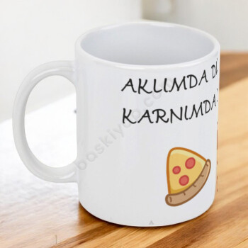 Aklımda Duracağına Karnımda Dursun Tasarımlı Kupa Bardak online tasarla