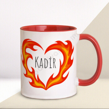 Alevli Kalp Desenli Kupa online tasarla