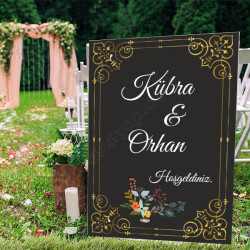 Altın Renkli Ayaklı Pano online tasarla