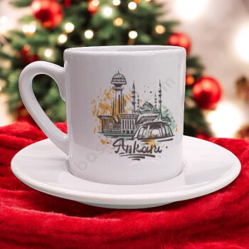 Ankara Temalı Kendin Tasarla Türk Kahvesi Fincanı online tasarla