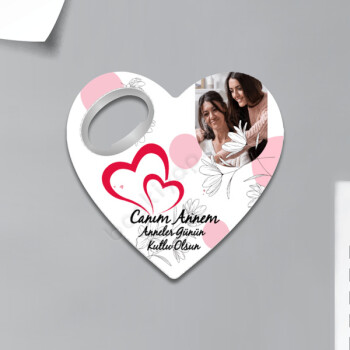 Anneler Günü Kişiye Özel Kalp Magnet Açacak online tasarla