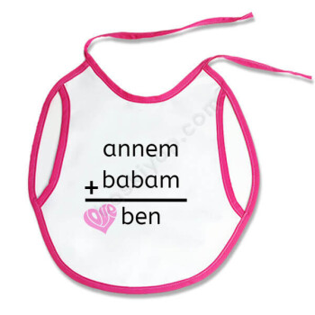 Annem Bababm Ben Tasarımlı Bebek Önlüğü online tasarla