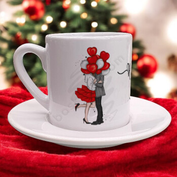 Aşk Tasarımlı Kahve Fincanı online tasarla