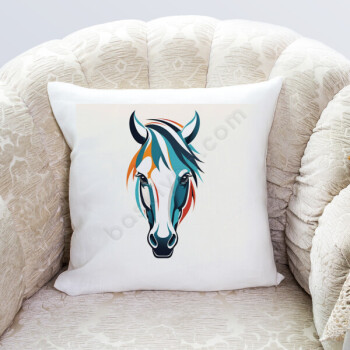 At Desenli Yastık Kılıfı online tasarla