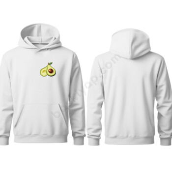 Avokado Tasarımlı Kapşonlu Beyaz Sweatshirt online tasarla