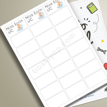 Ayıcı Okul Etiketi online tasarla