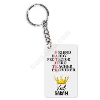 Babalar Günü İçin Şekilli Akrilik Pleksi Anahtarlık online tasarla