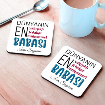 Babaya Özel Bardak Altlığı Tasarımı online tasarla