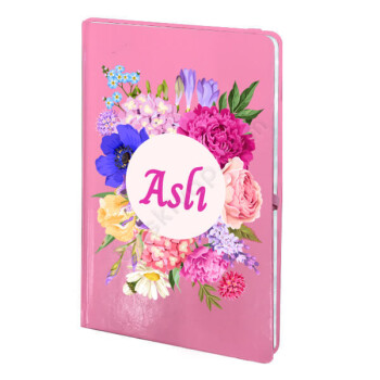 Bahar Çiçekleri Tasarımlı Pembe Ajanda online tasarla