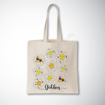 Papatya Tasarımlı Promosyon Bez Çanta online tasarla
