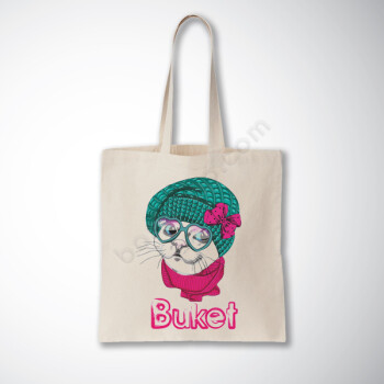 Kedi Baskılı Promosyon Bez Çanta online tasarla