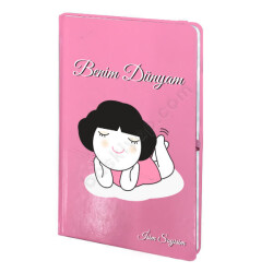 Benim Dünyam Tasarımlı Pembe Ajanda online tasarla