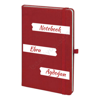 Beyaz Çizgi Model Kırmızı Ajanda online tasarla