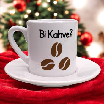 Bi Kahve Yazılı Türk Kahvesi Fincanı online tasarla