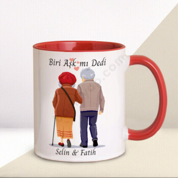 Biri Aşkmı Dedi Kırmızı Kupa Bardak online tasarla