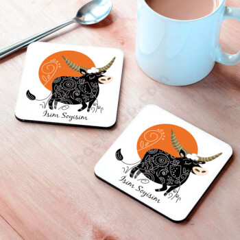Boğa Tasarımlı Bardak Altlığı online tasarla