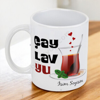 Çay Lav Yu Tasarımlı Kupa online tasarla