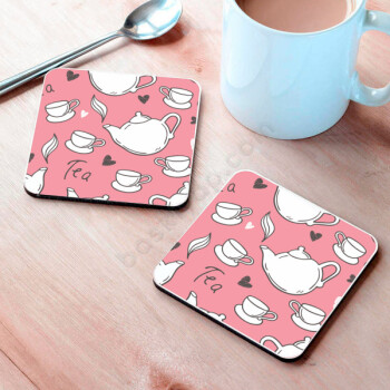 Çaydanlık Tasarımlı Bardak Altlığı online tasarla