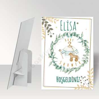 Çerçeveli Baby Shower Ayaklı Pano online tasarla