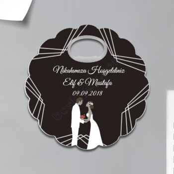 Nikah Hediyeliklerine Özel Çiçek Bardak Altlığı Magnet online tasarla