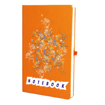 Çiçek Dalı Desen Turuncu Ajanda online tasarla