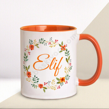 Çicek Desen Tasarımlı Kupa online tasarla